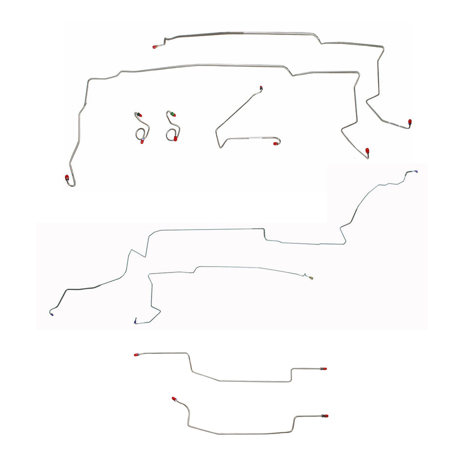 CBK0081SS- 87-93 Ford Mustang V8 w/o Sub Frame Connectors; Complete Brake Line; Stainless - SSTubes