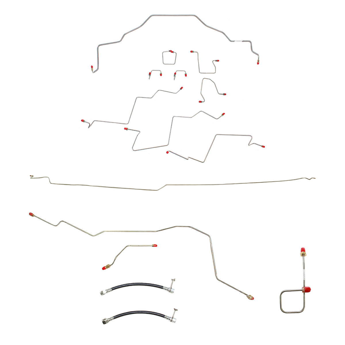 CBK0087OM- 01-02 Dodge Ram 3500 2wd, AWABS, Ext Cab/Long Bed; Complete Brake Line Kit; Steel - SSTubes