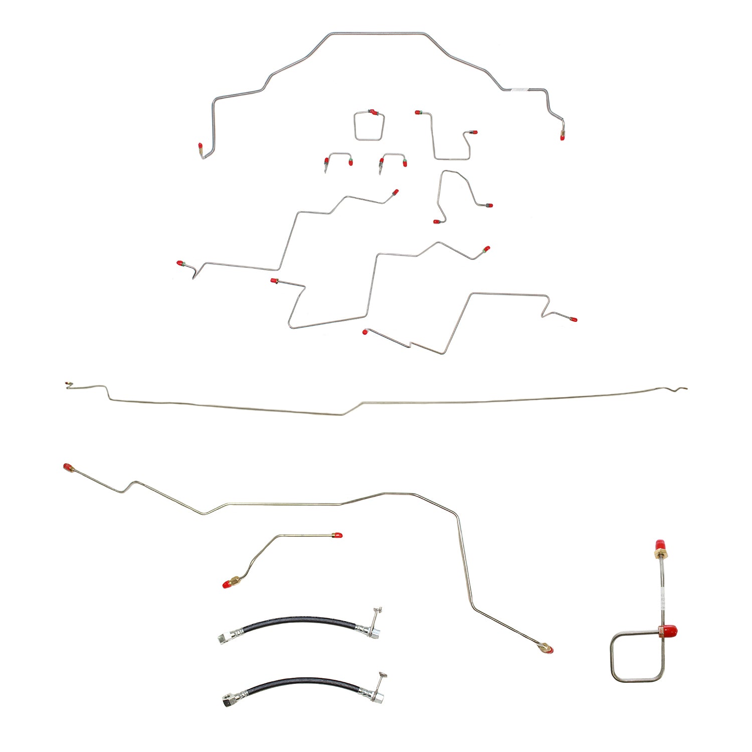 CBK0087OM- 01-02 Dodge Ram 3500 2wd, AWABS, Ext Cab/Long Bed; Complete Brake Line Kit; Steel - SSTubes