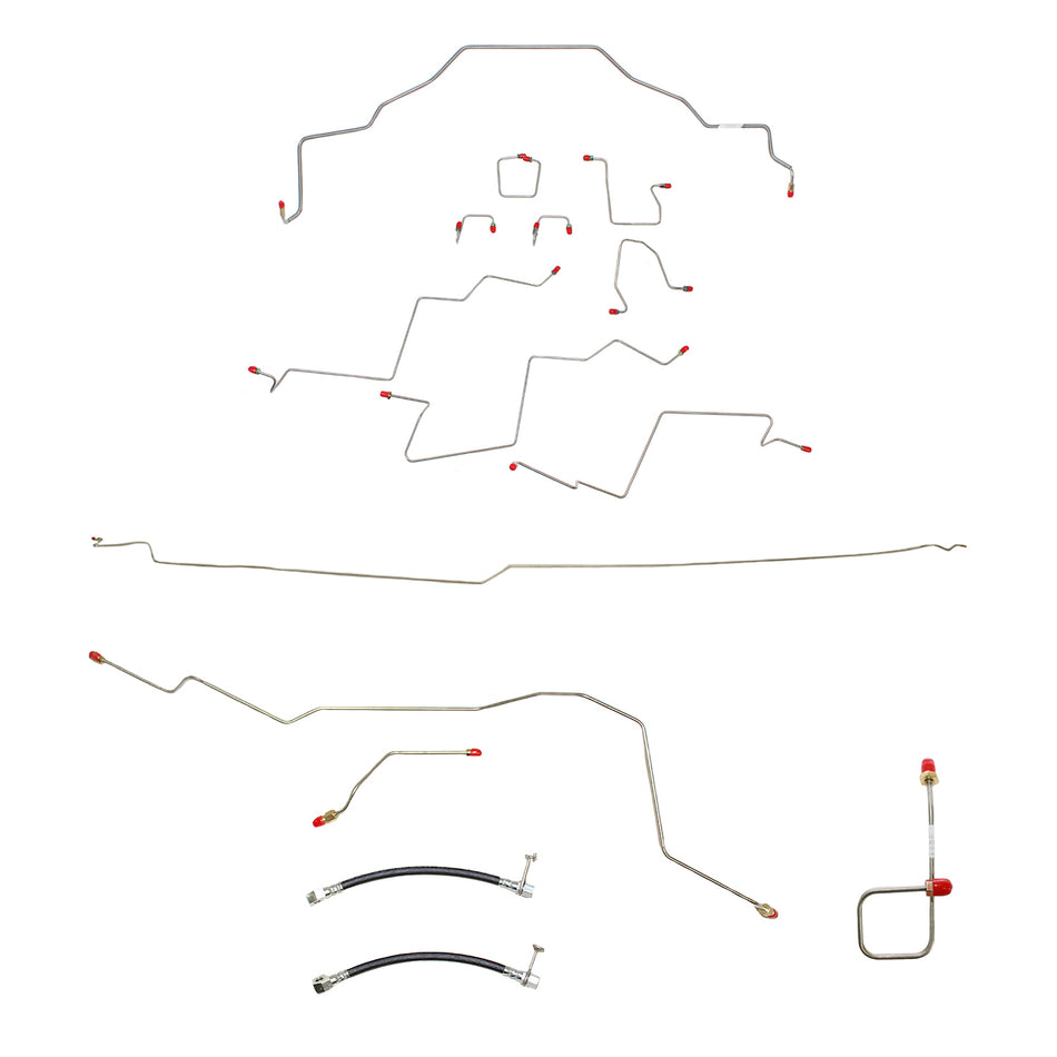 CBK0087OM- 01-02 Dodge Ram 3500 2wd, AWABS, Ext Cab/Long Bed; Complete Brake Line Kit; Steel - SSTubes