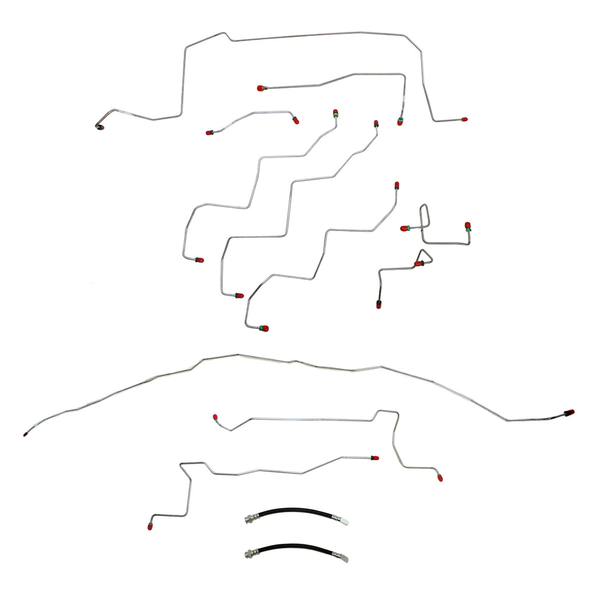 CBK0096OM - 02-03 Durango RT, 4wd, Disc Brakes; Complete Brake Line Kit; Steel - SSTubes