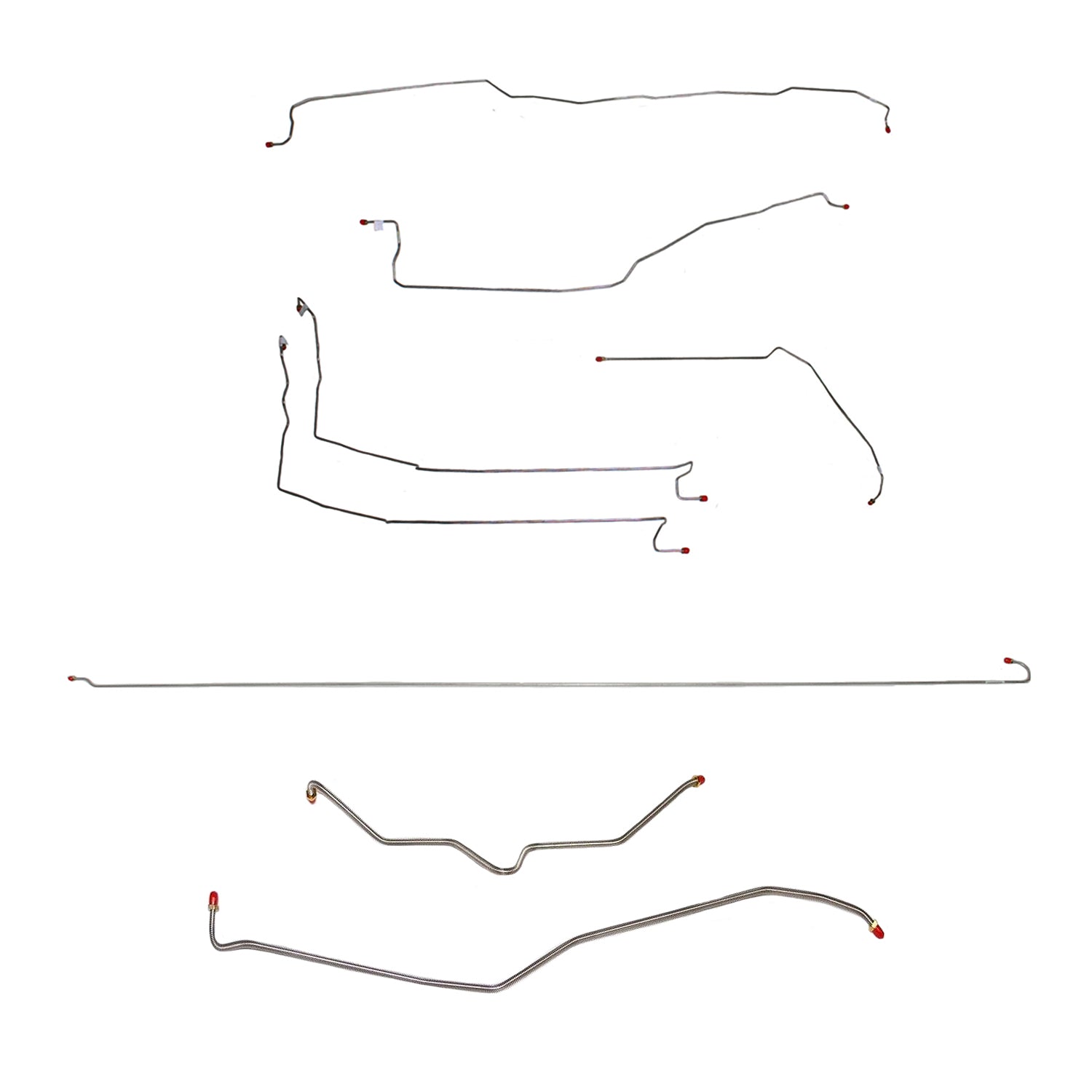 CBK0099SS - 01-07 GM 2500HD, 6.6L or 8.1L, Ext Cab/Long Bed; Complete Brake Line Kit; Stainless - SSTubes