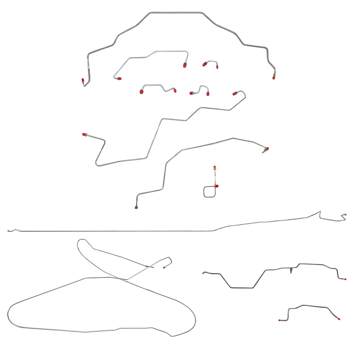 CBK0164SS - 95-97 Ram 3500, 2WD, All ABS, Ext Cab w/ Long Bed; Complete Brake Line Kit; Stainless - SSTubes