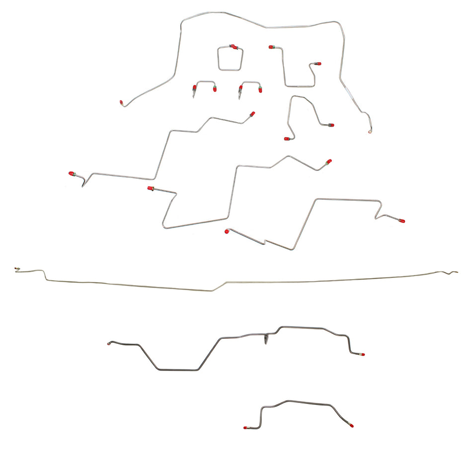 CBK0197SS - 98-01 RAM 1500, 4WD, ALL ABS, QUAD CAB, LONG BED BRAKE LINE KIT; STAINLESS - SSTubes