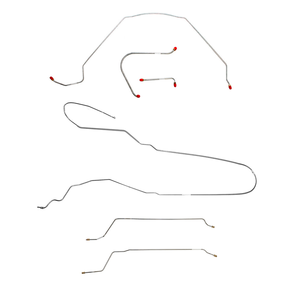 CBK0261SS- 64-65 Chevy Malibu Convertible with Manual Drum Brakes, Complete Brake Line Kit; Stainless - SSTubes