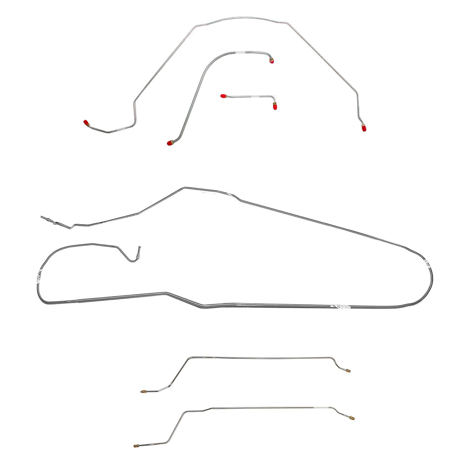 CBK0268SS- 66 Chevy Malibu Convertible with Power Drum Brakes, Complete Brake Line Kit; Stainless - SSTubes