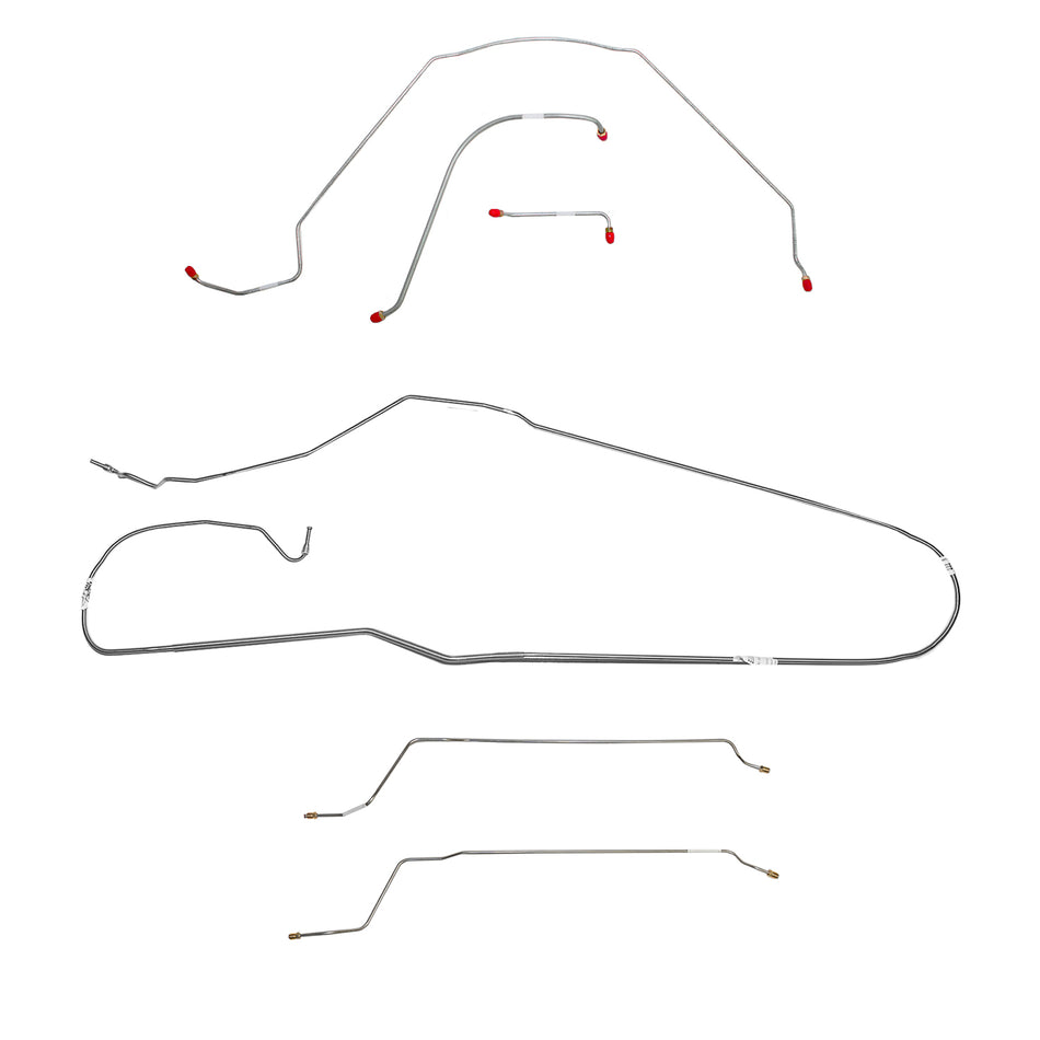 CBK0274SS- 66 Chevy Malibu/ Chevelle Convertible with Z-16 or Super Sport and Power Drum Brakes, Complete Brake Line Kit; Stainless - SSTubes