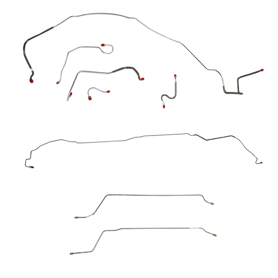 CBK0279SS- 67 Chevy Malibu/ Chevelle Convertible non Super Sport with Power Drum Brakes, Complete Brake Line Kit; Stainless - SSTubes