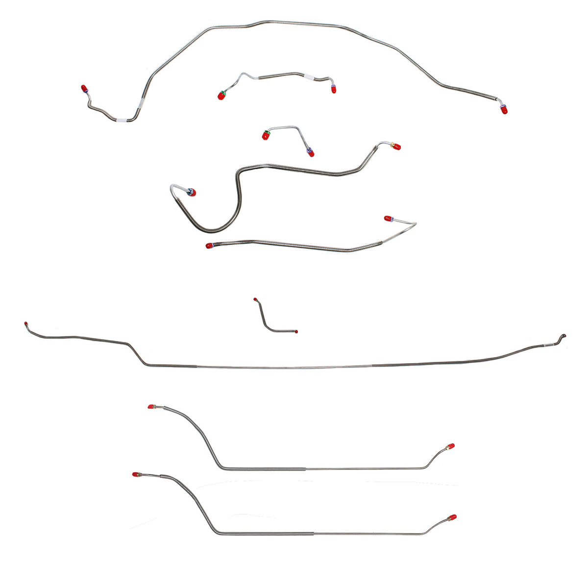 CBK0303SS- 70 Chevy Malibu/ Chevelle Convertible with Manual Disc Brakes, Complete Brake Line Kit; Stainless - SSTubes