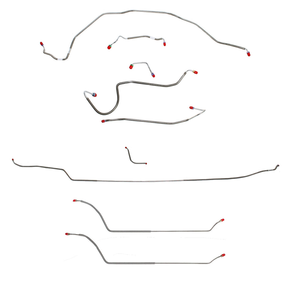 CBK0303SS- 70 Chevy Malibu/ Chevelle Convertible with Manual Disc Brakes, Complete Brake Line Kit; Stainless - SSTubes
