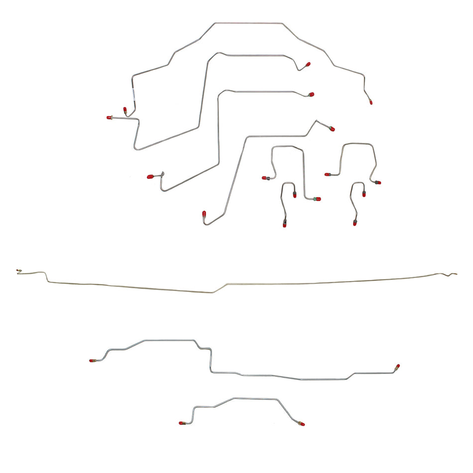 CBK0203SS - 98-01 RAM 1500, 2WD, REAR ABS, QUAD CAB, LONG BED BRAKE LINE KIT; STAINLESS - SSTubes