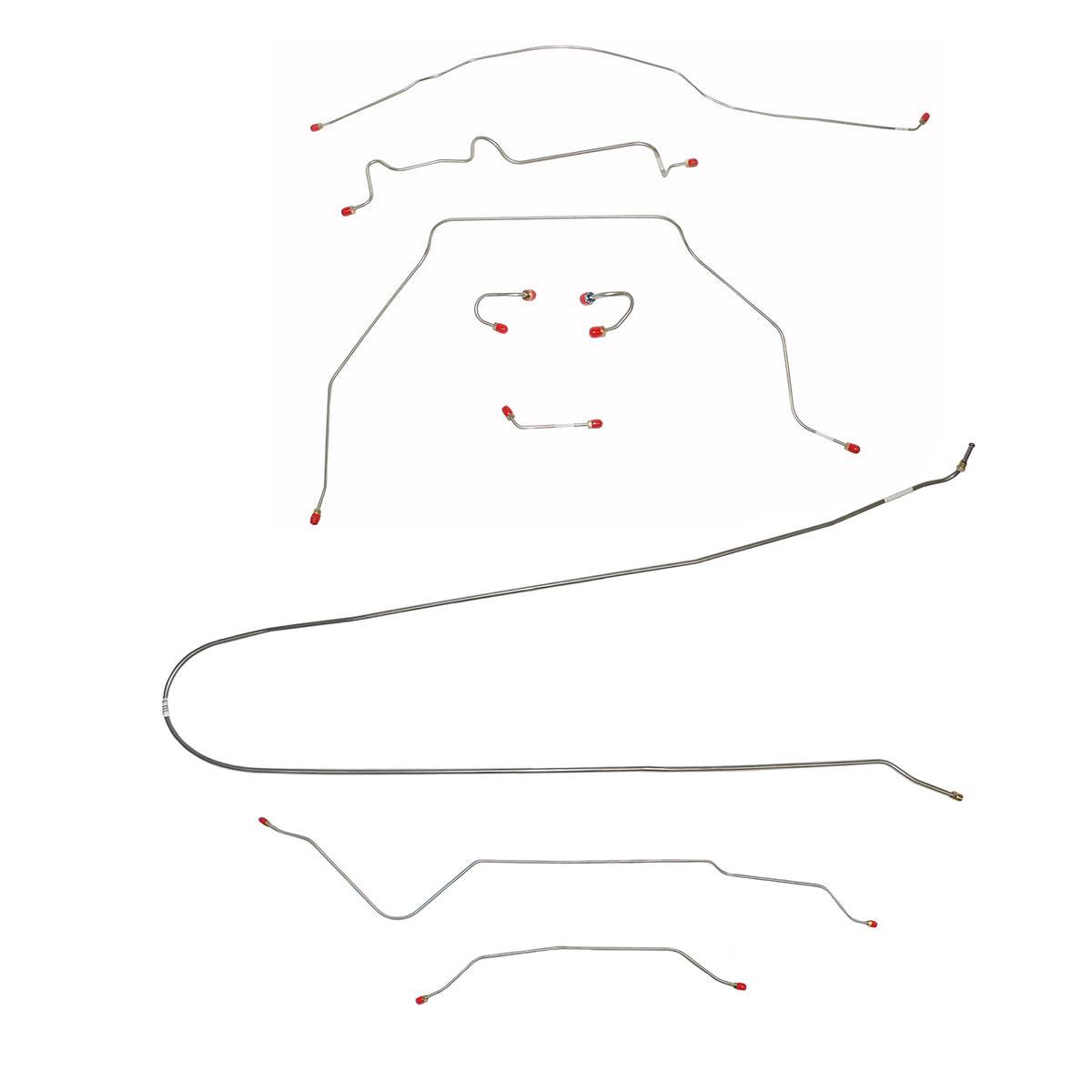 CBK0317SS- 1967-70 Chevy C10 / GM C1500 Truck, 2WD, Standard Brakes, M/C Lines Run inboard of Frame, Short Bed w/ Coil Springs, 6-lug Axle w/ Coil Springs; Stainless - SSTubes