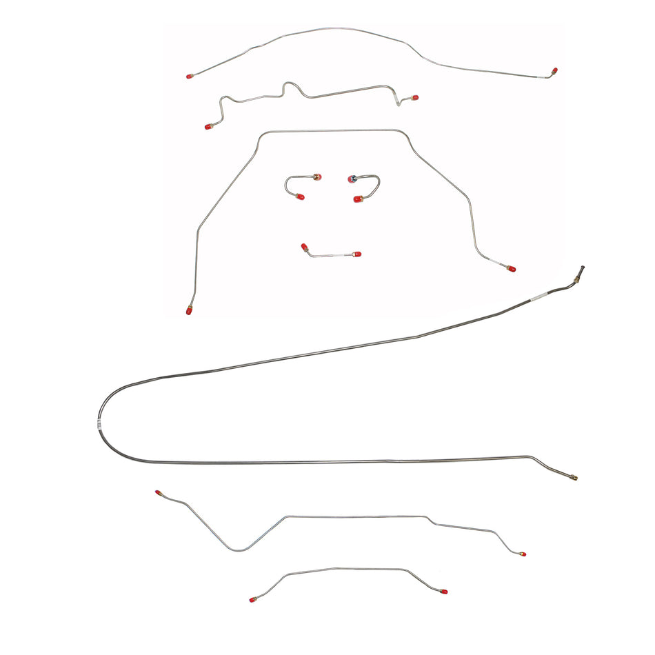 CBK0317SS- 1967-70 Chevy C10 / GM C1500 Truck, 2WD, Standard Brakes, M/C Lines Run inboard of Frame, Short Bed w/ Coil Springs, 6-lug Axle w/ Coil Springs; Stainless - SSTubes