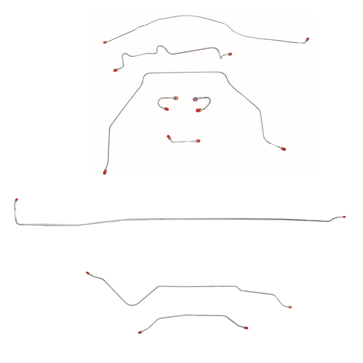 CBK0318SS- 1967-70 Chevy C10 / GM C1500 Truck, 2WD, Standard Brakes, M/C Lines Run inboard of Frame, Short Bed w/ Leaf Springs, 6-lug Axle w/ Coil Springs; Stainless - SSTubes