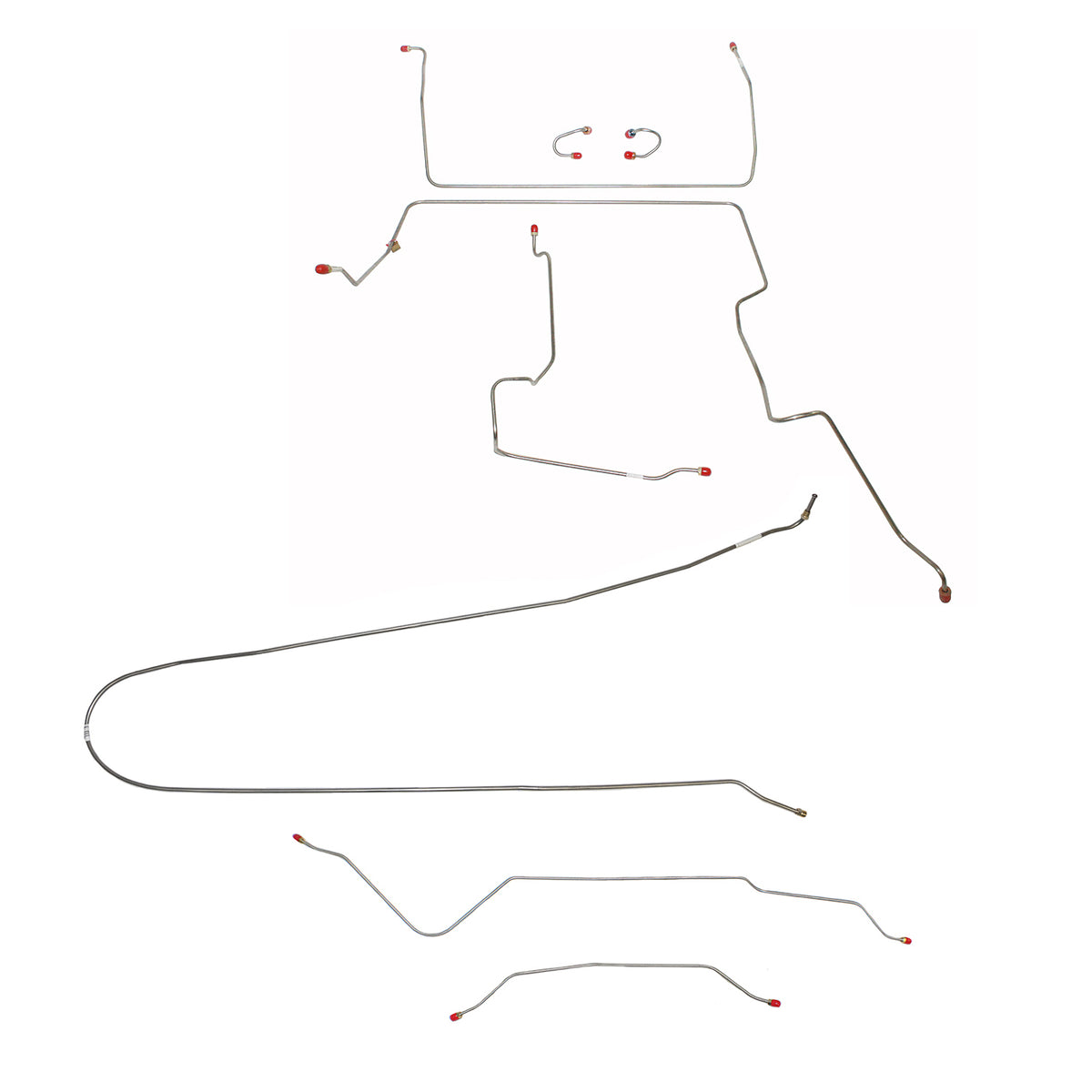 CBK0319SS- 1967-70 Chevy C10 / GM C1500 Truck, 2WD, Standard Brakes, M/C Lines Run outboard of Frame, Short Bed w/ Coil Springs, 6-lug Axle w/ Coil Springs; Stainless - SSTubes