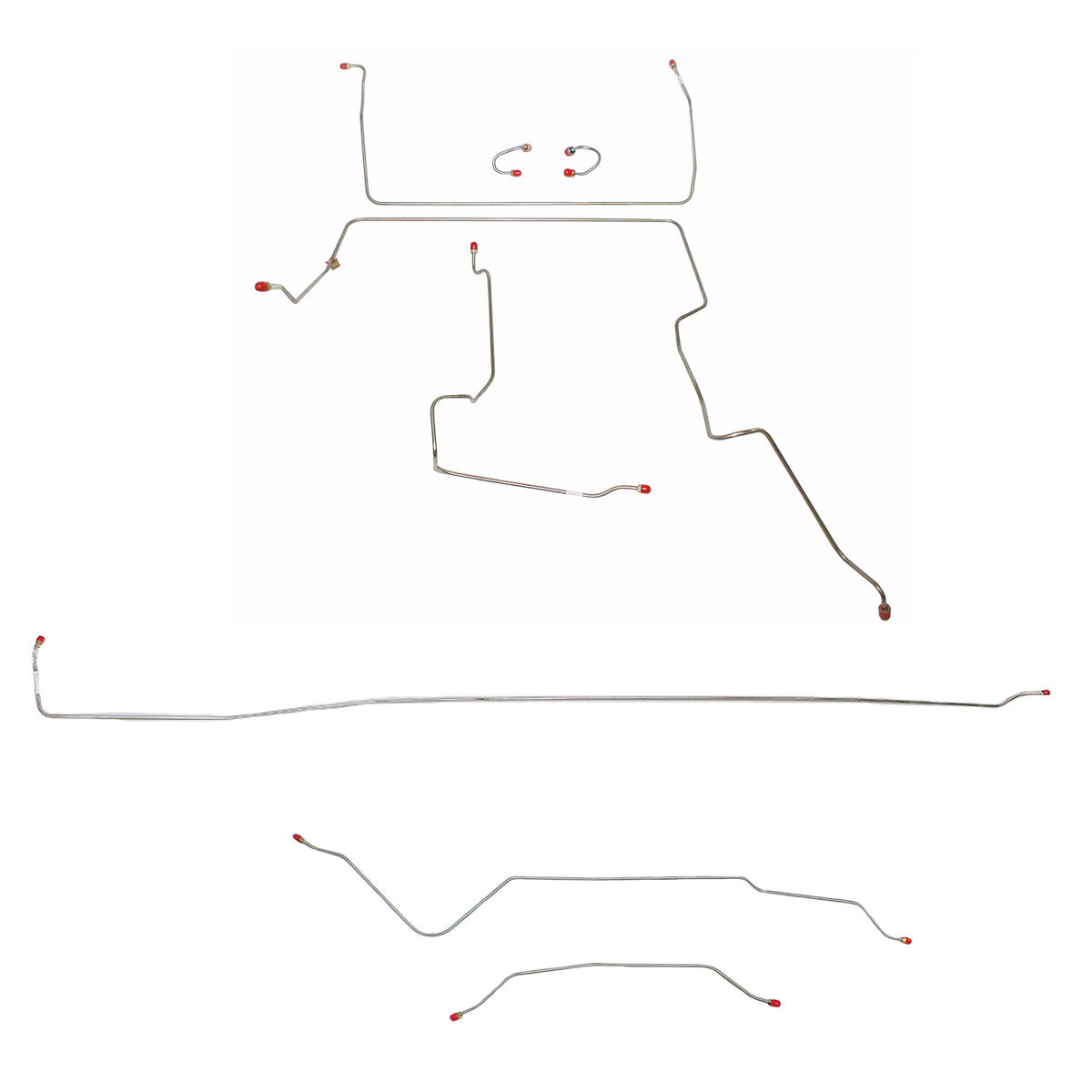 CBK0320SS- 1967-70 Chevy C10 / GM C1500 Truck, 2WD, Standard Brakes, M/C Lines Run outboard of Frame, Short Bed w/ Leaf Springs, 6-lug Axle w/ Coil Springs; Stainless - SSTubes