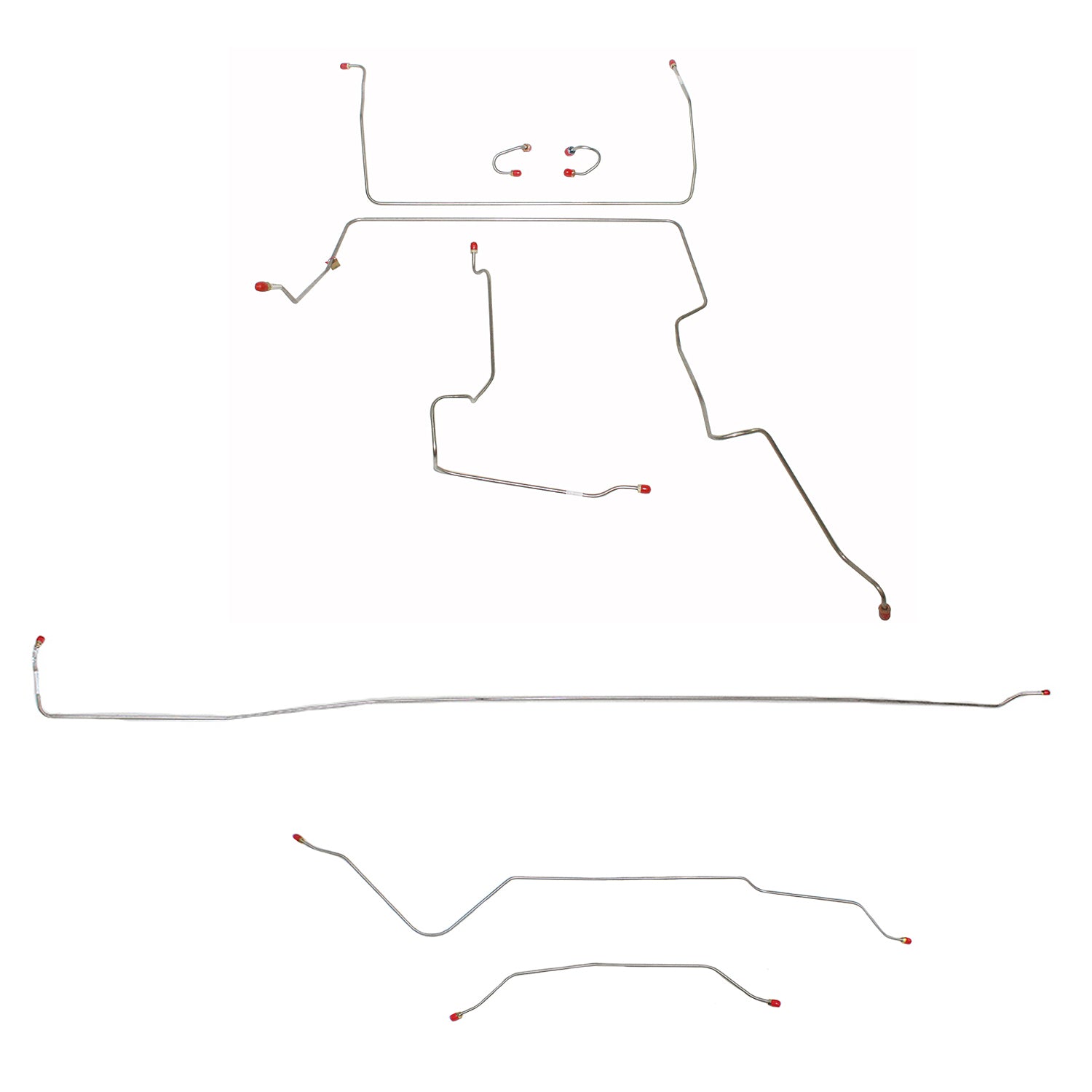 CBK0320SS- 1967-70 Chevy C10 / GM C1500 Truck, 2WD, Standard Brakes, M/C Lines Run outboard of Frame, Short Bed w/ Leaf Springs, 6-lug Axle w/ Coil Springs; Stainless - SSTubes