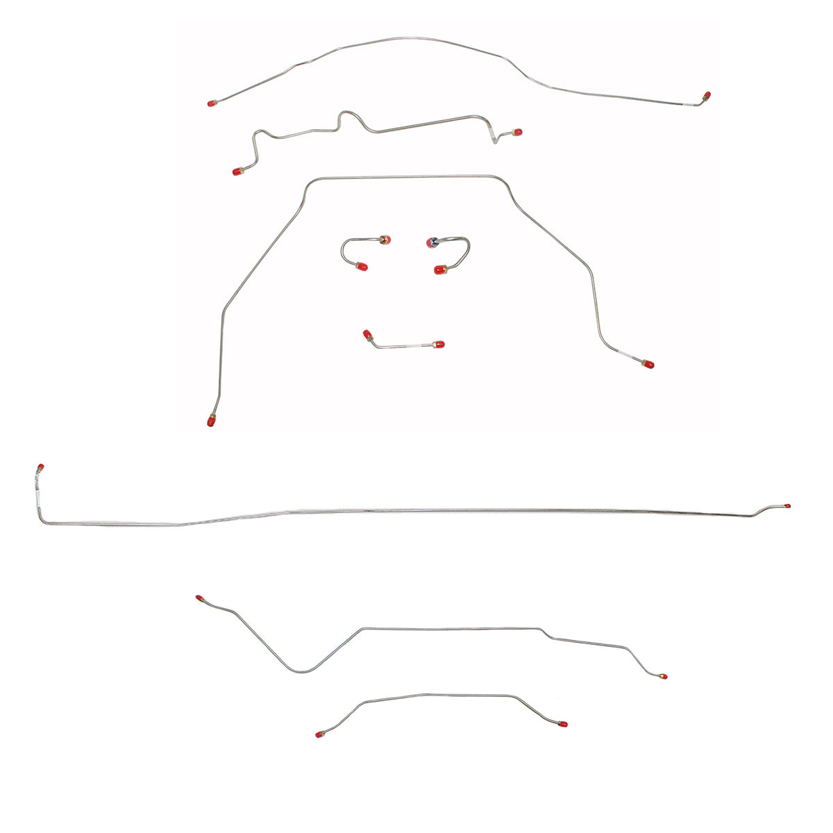 CBK0322SS- 1967-70 Chevy C10 / GM C1500 Truck, 2WD, Power Brakes, M/C Lines Run inboard of Frame, Short Bed w/ Leaf Springs, 6-lug Axle w/ Coil Springs; Stainless - SSTubes