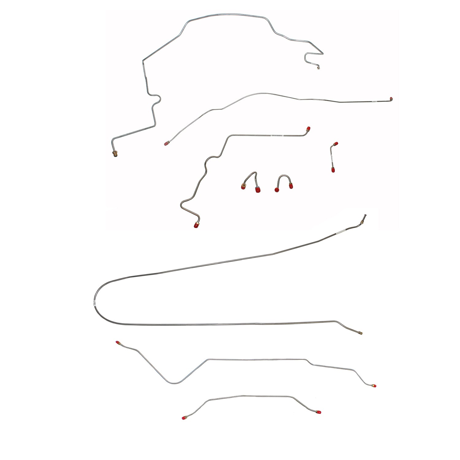 CBK0323SS- 1967-70 Chevy C10 / GM C1500 Truck, 2WD, Power Brakes, M/C Lines Run outboard of Frame, Short Bed w/ Coil Springs, 6-lug Axle w/ Coil Springs; Stainless - SSTubes