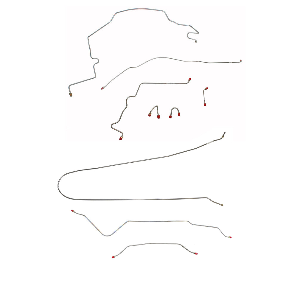 CBK0323SS- 1967-70 Chevy C10 / GM C1500 Truck, 2WD, Power Brakes, M/C Lines Run outboard of Frame, Short Bed w/ Coil Springs, 6-lug Axle w/ Coil Springs; Stainless - SSTubes