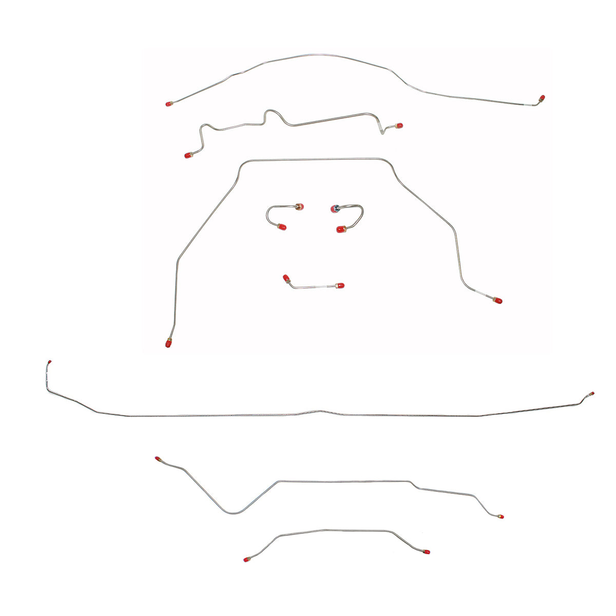 CBK0327SS- 1967-70 Chevy C10 / GM C1500 Truck, 2WD, Standard Brakes, M/C Lines Run inboard of Frame, Long Bed w/ Leaf Springs, 6-lug Axle w/ Coil Springs; Stainless - SSTubes