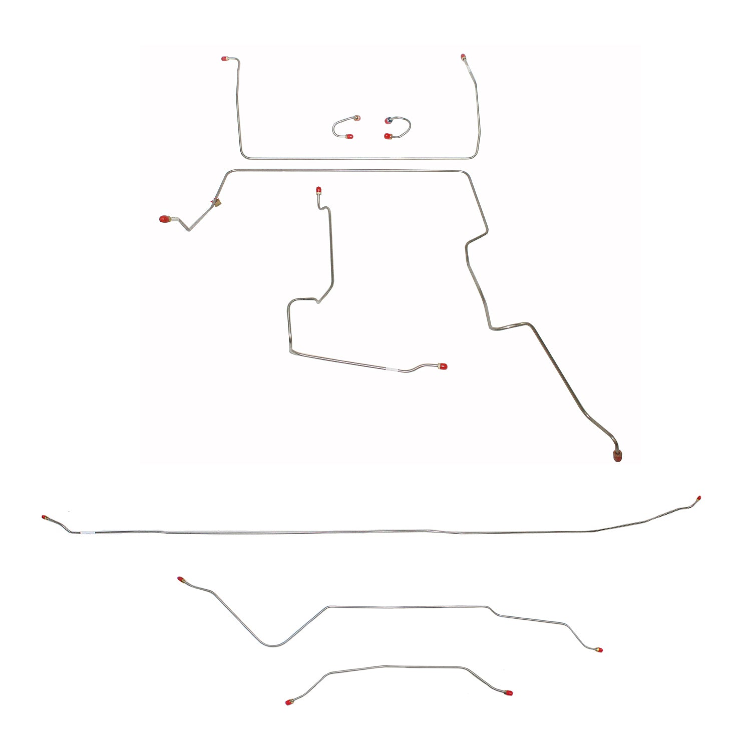 CBK0328SS- 1967-70 Chevy C10 / GM C1500 Truck, 2WD, Standard Brakes, M/C Lines Run outboard of Frame, Long Bed w/ Coil Springs, 6-lug Axle w/ Coil Springs; Stainless - SSTubes