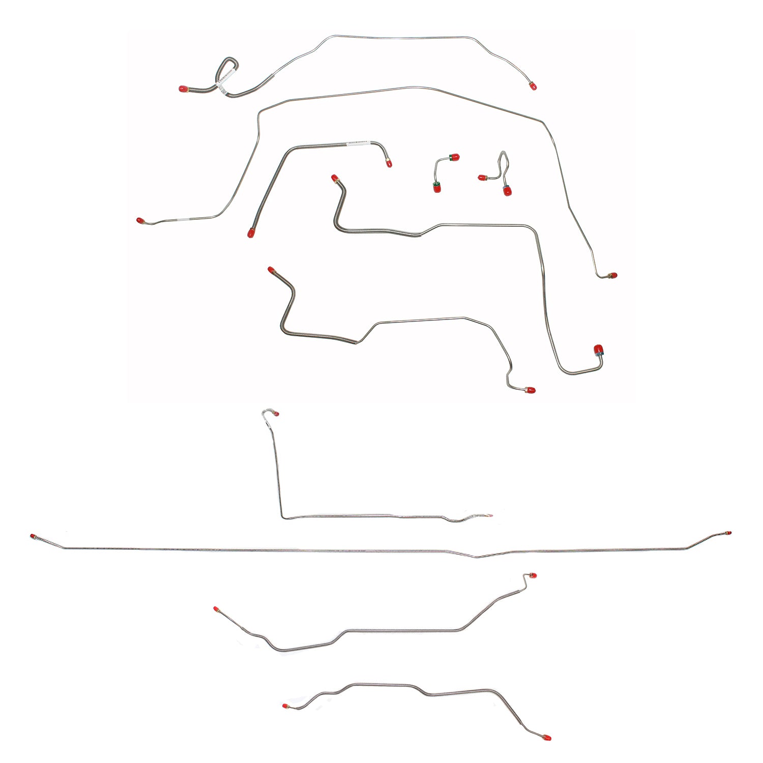 CBK0358SS- 1971-72 Chevy C10 / GM C1500, 2WD, Standard Brakes, Long Bed w/ Coil Springs, 5-lug Axle w/ Leaf Springs; Stainless - SSTubes