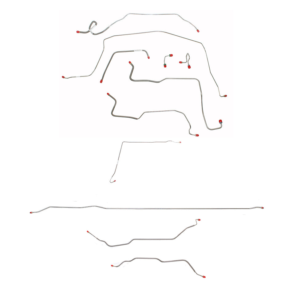 CBK0359SS- 1971-72 Chevy C10 / GM C1500, 2WD, Standard Brakes, Short Bed w/ Coil Springs, 5-lug Axle w/ Leaf Springs; Stainless - SSTubes