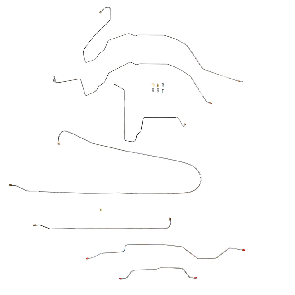 CBK0366SS- 63-66 Chevy C10 Short Bed, Power Disc Brake Line Conversion Kit; Stainless - SSTubes