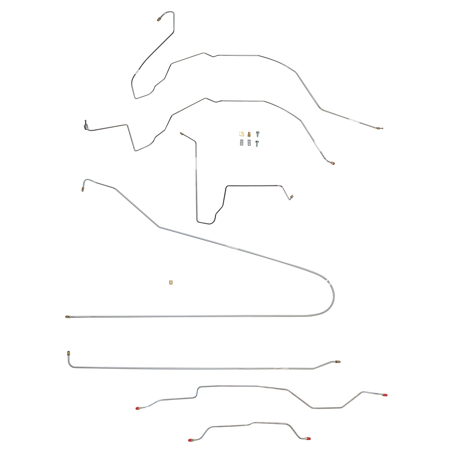 CBK0367SS- 63-66 Chevy C10 Long Bed, Power Disc Brake Line Conversion Kit; Stainless - SSTubes