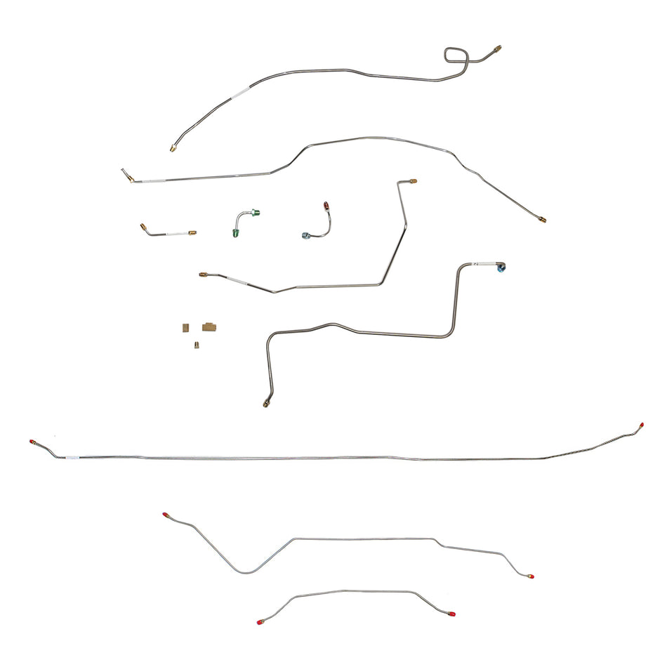 CBK0369SS- 67-70 Chevy C10 Long Bed, Coil Spring Suspension, Power Disc Brake Line Conversion Kit; Stainless - SSTubes