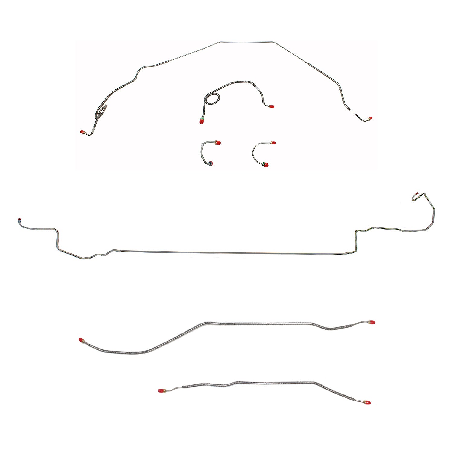 CBK0410SS - 1971-73 Chevy Nova w/ Standard Drum Brakes; Complete Brake Line Kit; Stainless - SSTubes