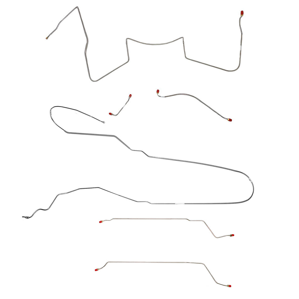 CBK0438SS - 1964-65 Pontiac LeMans / GTO, w/ Power Drum, Convertible; Complete Brake Line Kit; Stainless - SSTubes