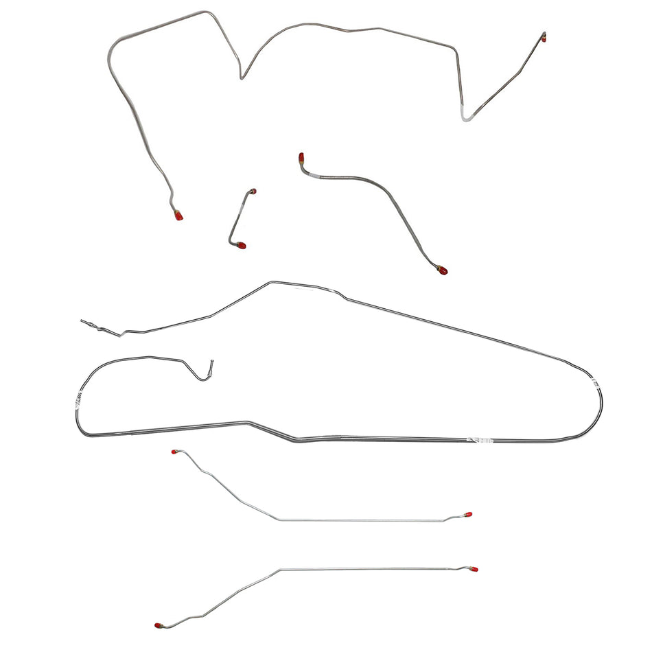 CBK0440SS - 1966 Pontiac LeMans / GTO, w/ Power Drum, Convertible; Complete Brake Line Kit; Stainless - SSTubes