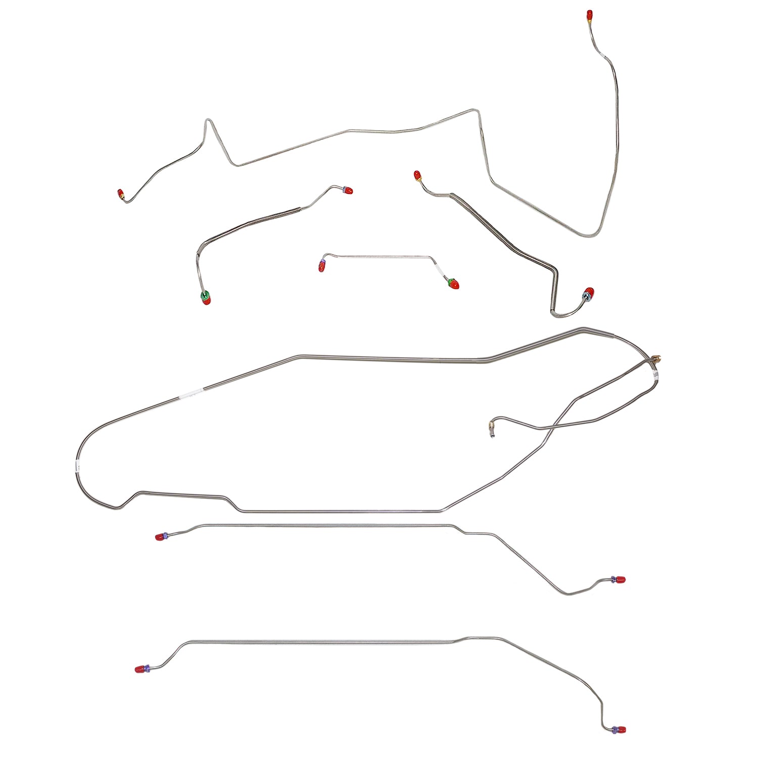 CBK0442SS - 1967 Pontiac LeMans / GTO, w/ Manual Drum, no Ram Air or HO Engine, Convertible; Complete Brake Line Kit; Stainless - SSTubes