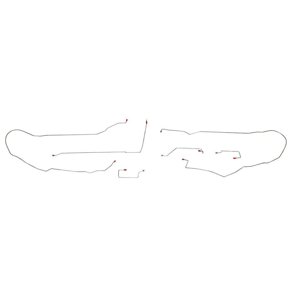 DIN0503SS- 05-06 Ford Escape 2wd AWABS Disc/Drum Intermediate Brake Lines, Complete Set; Stainless - SSTubes