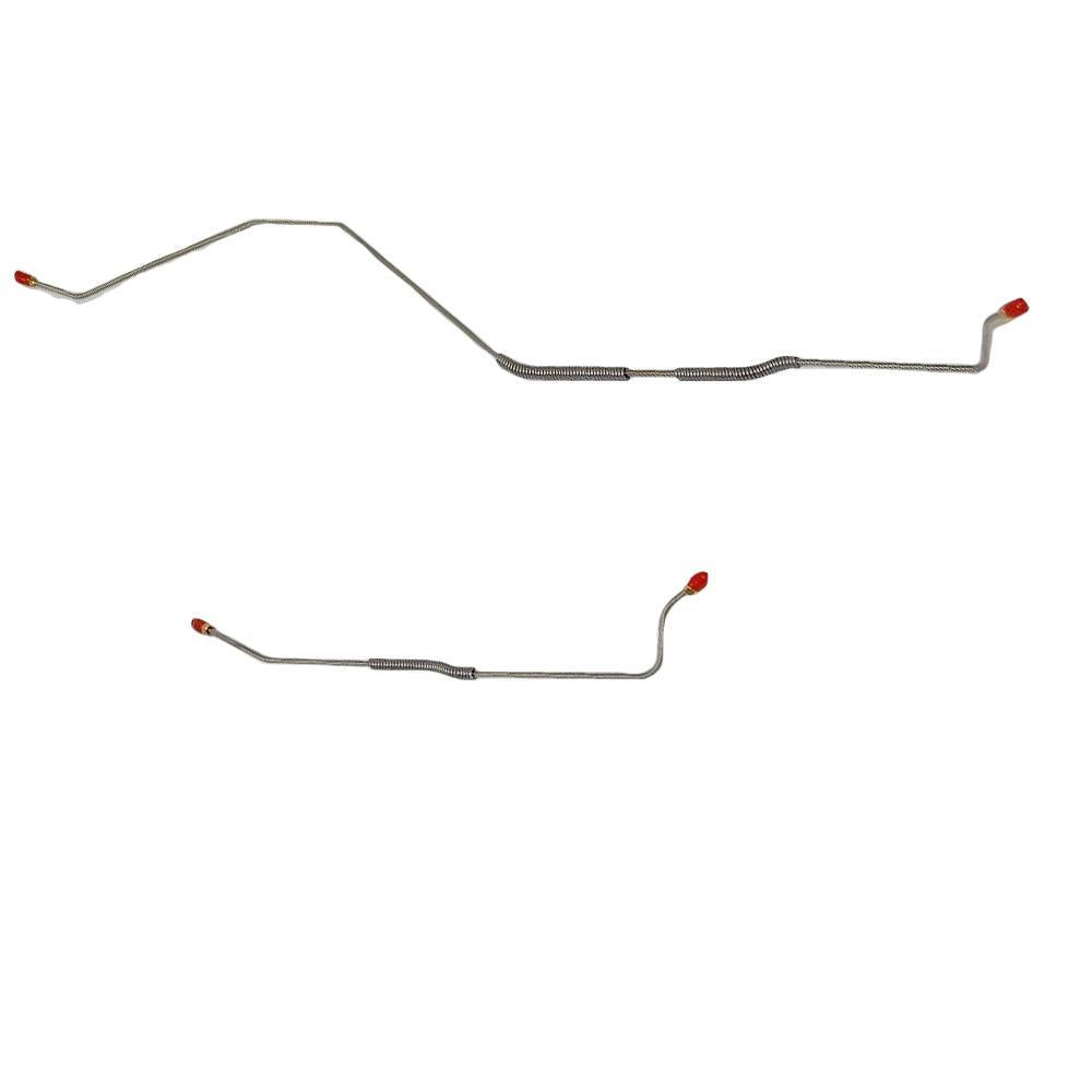 DRA6702SS- 67 Ford Fairlane w/ 28 Spline/9 Rear Axle 2pc Rear Axle Brake Line Set; Stainless - SSTubes