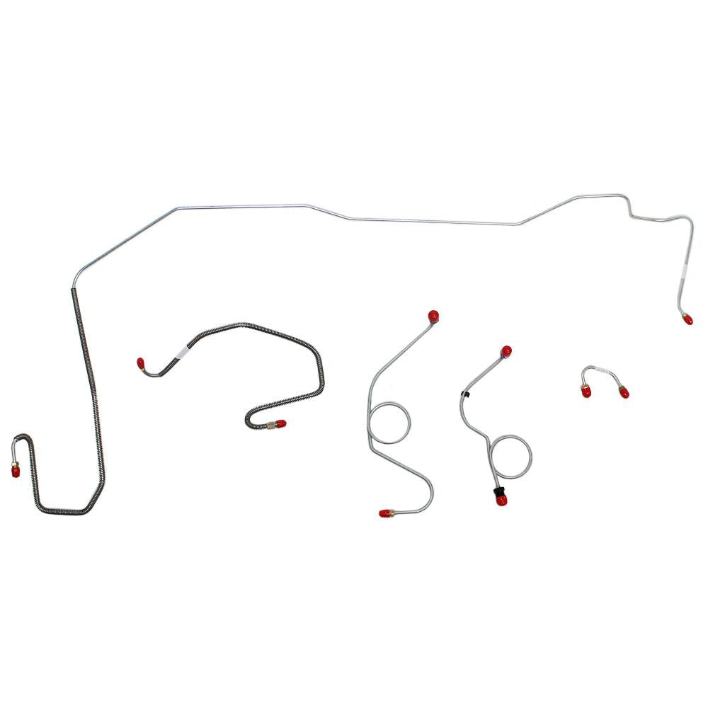 EKT7004OM- 70-71 Mopar E-Body, Power Disc; w/o Hemi; Right Front Routes Under Frame; 5pc Front Brake Line Kit; Steel - SSTubes