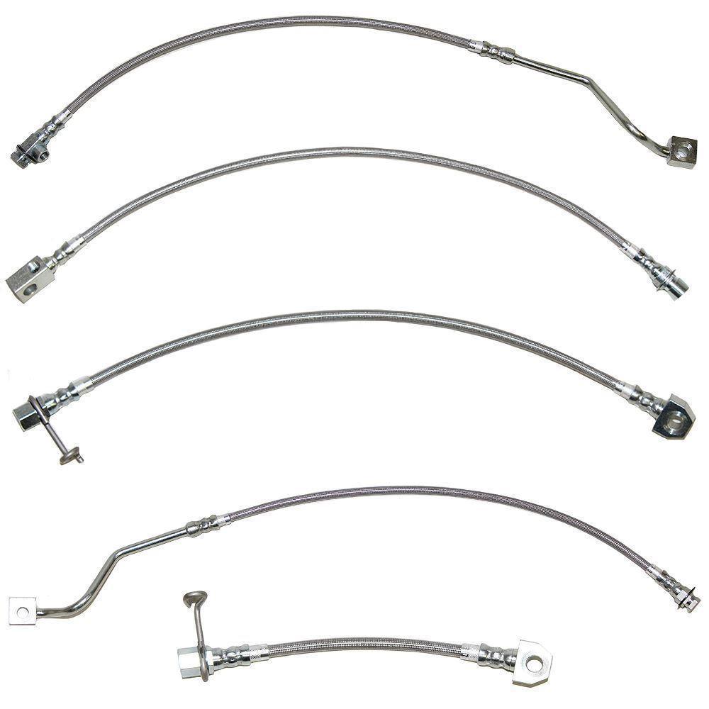 HSK0019SS - 99-01 Ford F-250/F-350 Super Duty 4wd, RWABS, Non-Staggered Rear Calipers, Brake Hose Kit; Braided Stainless - SSTubes