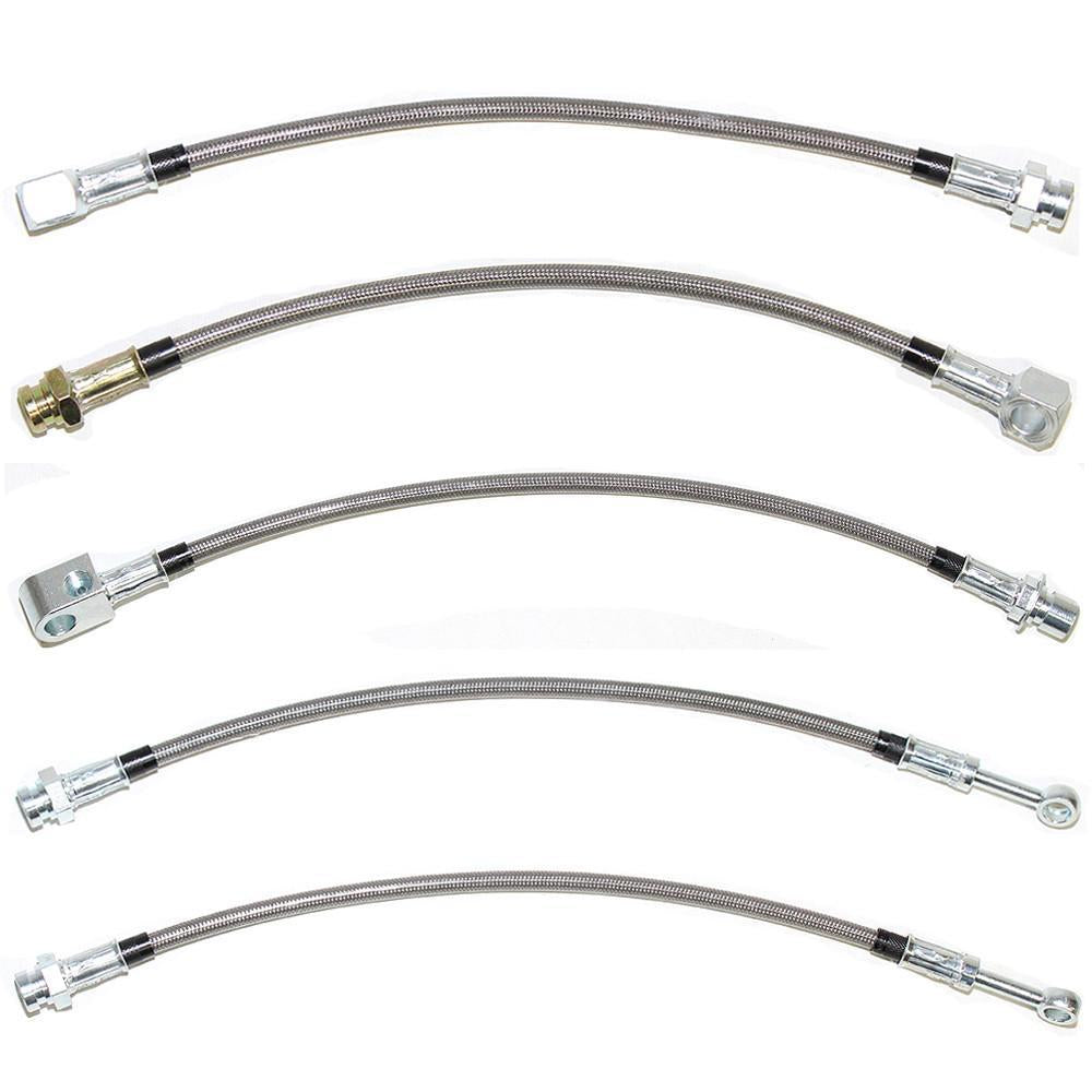 HSK0022SS - 71-72 Chevy C10, w/ Rear Disc Conversion; Complete Brake Hose Kit; Braided Stainless - SSTubes