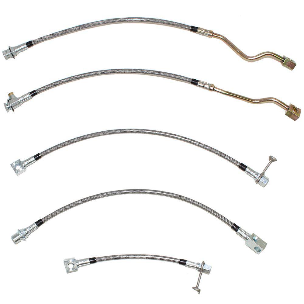 HSK0056SS - 01-05 GM S-Series 4wd with 4 Wheel Disc Brakes; Complete Brake Hose Kit; Stainless - SSTubes