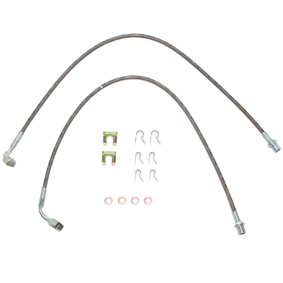 HSP0001SS - 99-07 GM Full Size Truck Front Brake Hose Set; Braided Stainless - SSTubes