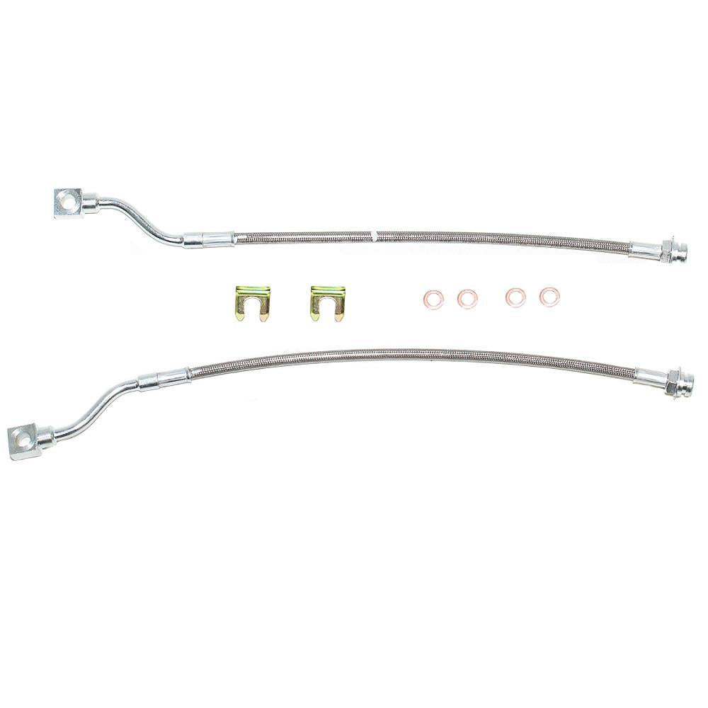 HSP0002SS - 01-07 GM Truck 1500HD/2500/2500HD/3500 Rear Caliper Brake Hose Set; Braided Stainless - SSTubes