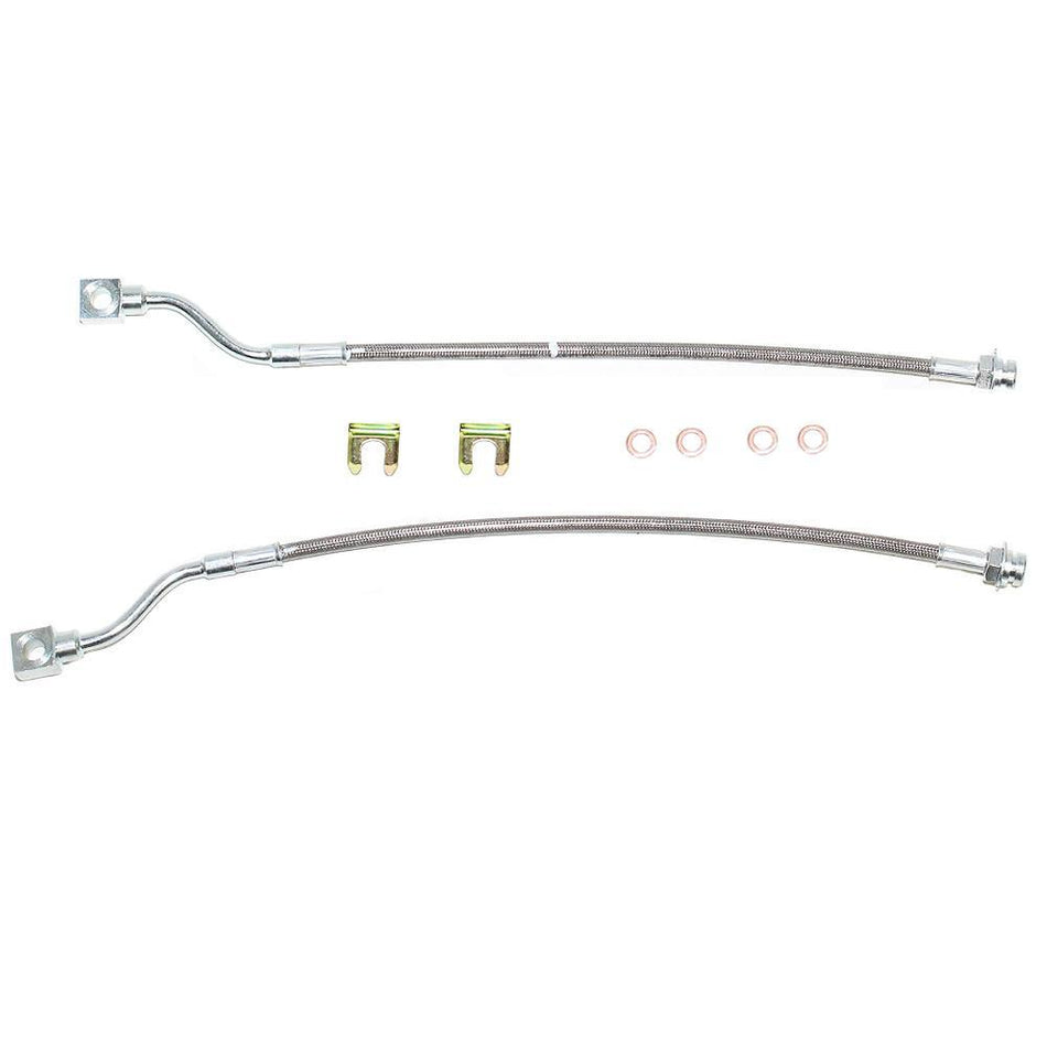 HSP0002SS - 01-07 GM Truck 1500HD/2500/2500HD/3500 Rear Caliper Brake Hose Set; Braided Stainless - SSTubes