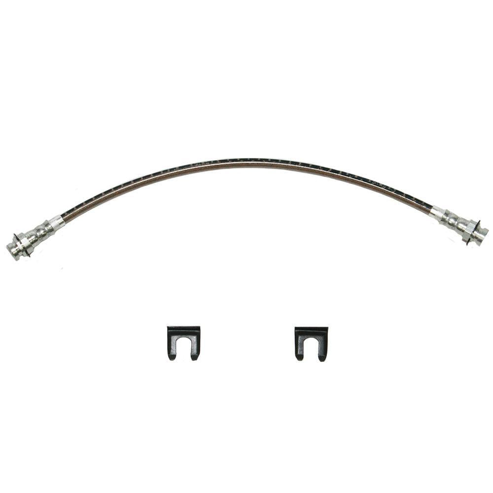 HSP4274SS- 67 Camaro, 67 Firebird, Drum Brakes Front Brake Hose; Braided Stainless, 2 Required; Stainless - SSTubes