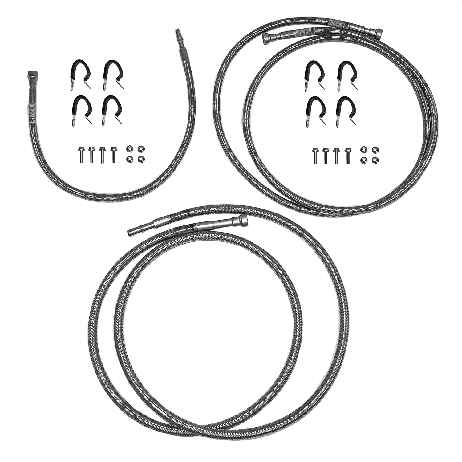 QFF0016SS- 04-10 GM 2500HD / 3500 Duramax Diesel with Reg Cab, Quick Fix Fuel Line Kit; Braided Stainless - SSTubes