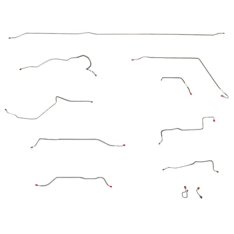 TCK6701SS- 67-69 GM Long Bed, Standard, Coil, Outboard; Complete Brake Line Kit; Stainless - SSTubes
