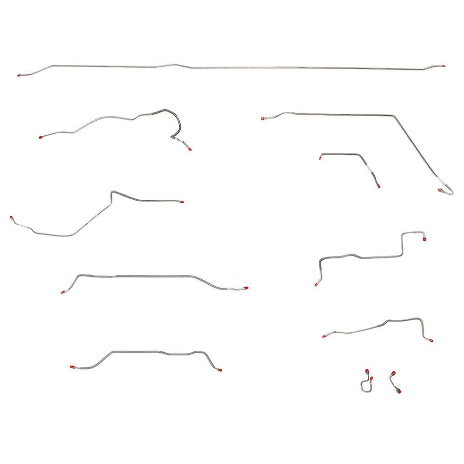 TCK7100OM- 71 GM Long Bed, Power, Coil, Outboard; Complete Brake Line Kit; Steel - SSTubes