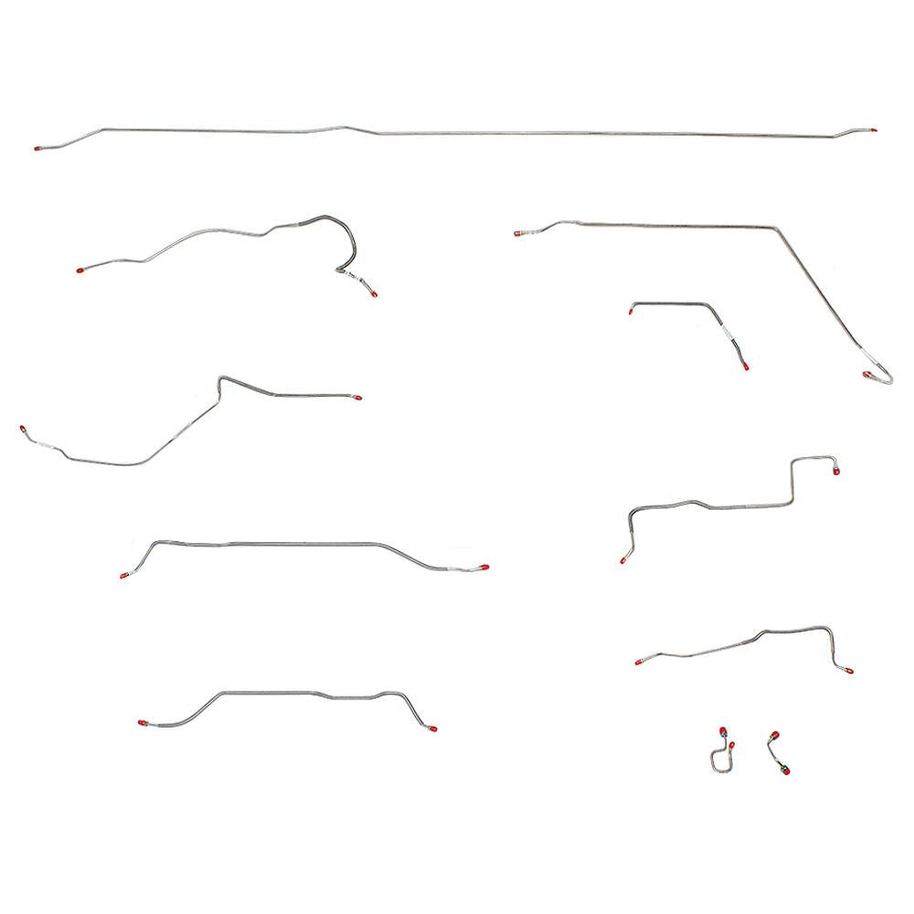 TCK7100SS- 71 GM Long Bed, Power, Coil, Outboard; Complete Brake Line Kit; Stainless - SSTubes