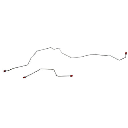 TRA8041SS- 80-81 Ford F-150 2wd w/ 9" Rear Axle. 2pc Rear Axle Brake Lines; Stainless - SSTubes